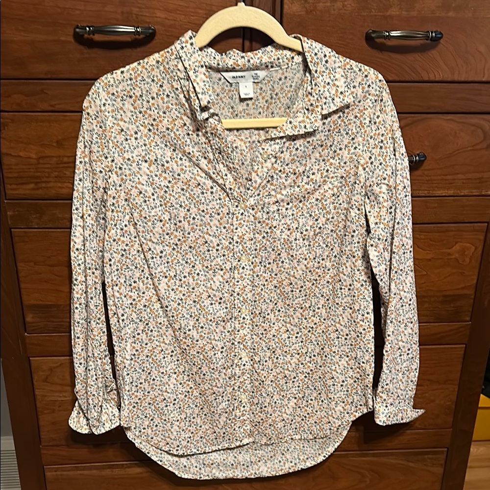 J. Crew Women's Floral Cream Blouse